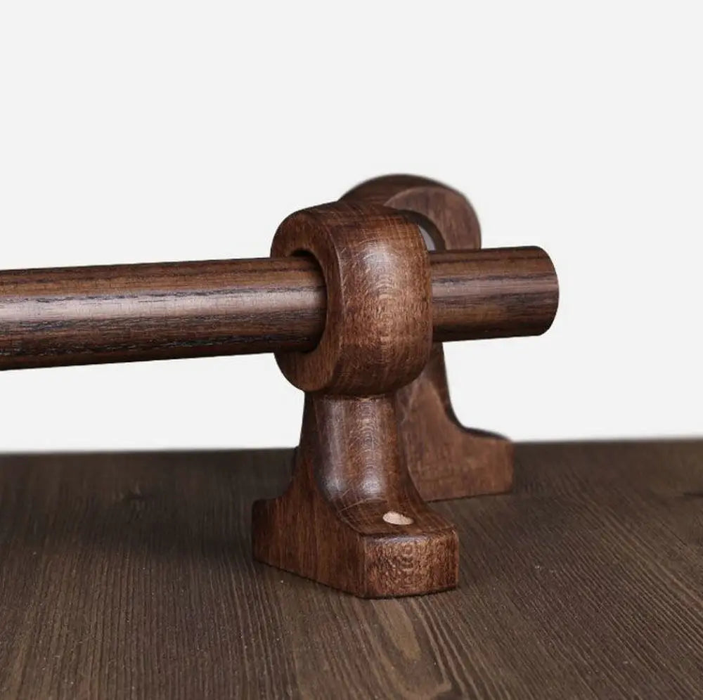 boucles rideau bois naturel clair foncé finition lisse classique vis support terminal