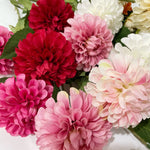 Bouquet fleurs artificielles dahlia rose blanc vert violet orange décoration mariage anniversaireintérieur