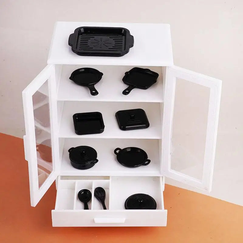 accessoires poupée ensemble meubles cuisine miniature blanc moderne résine