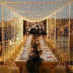 rideau lumineux led blanc décoration fête mariage noël intérieur extérieur télécommande câble usb