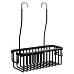 organisateur salle bain suspendu barres métalliques argenté noir moderne minimaliste porte shampoing savon