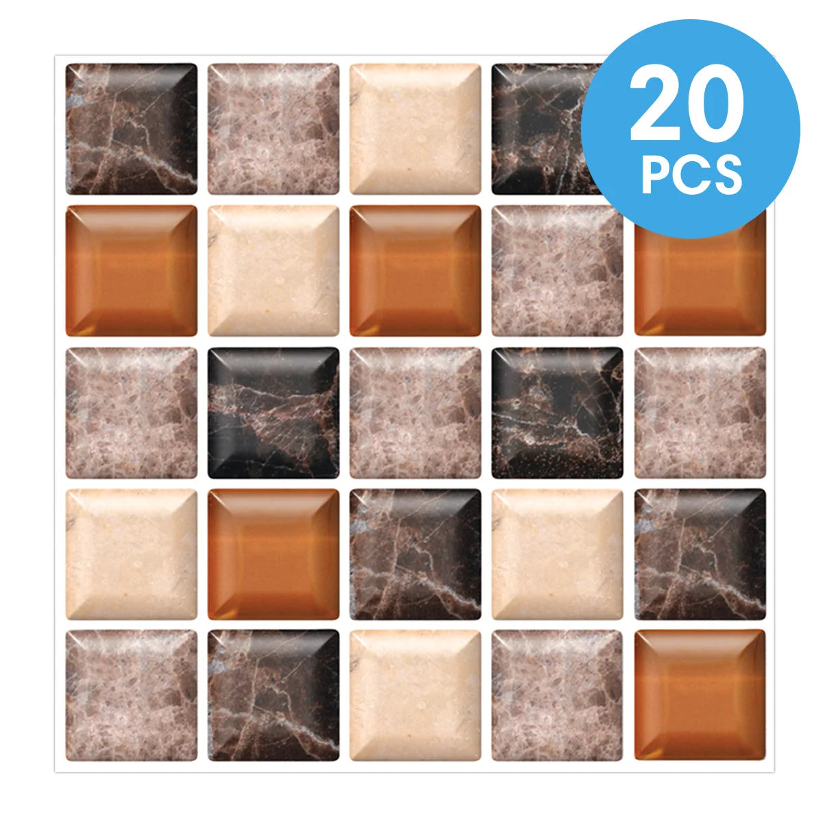 carreaux mosaïque adhésifs modernes 20x20cm imperméables antimoisissures résistants feu 10 feuilles