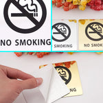 autocollant no smoking or gold symbole anti tabac adhésif carré moderne 10cm or noir