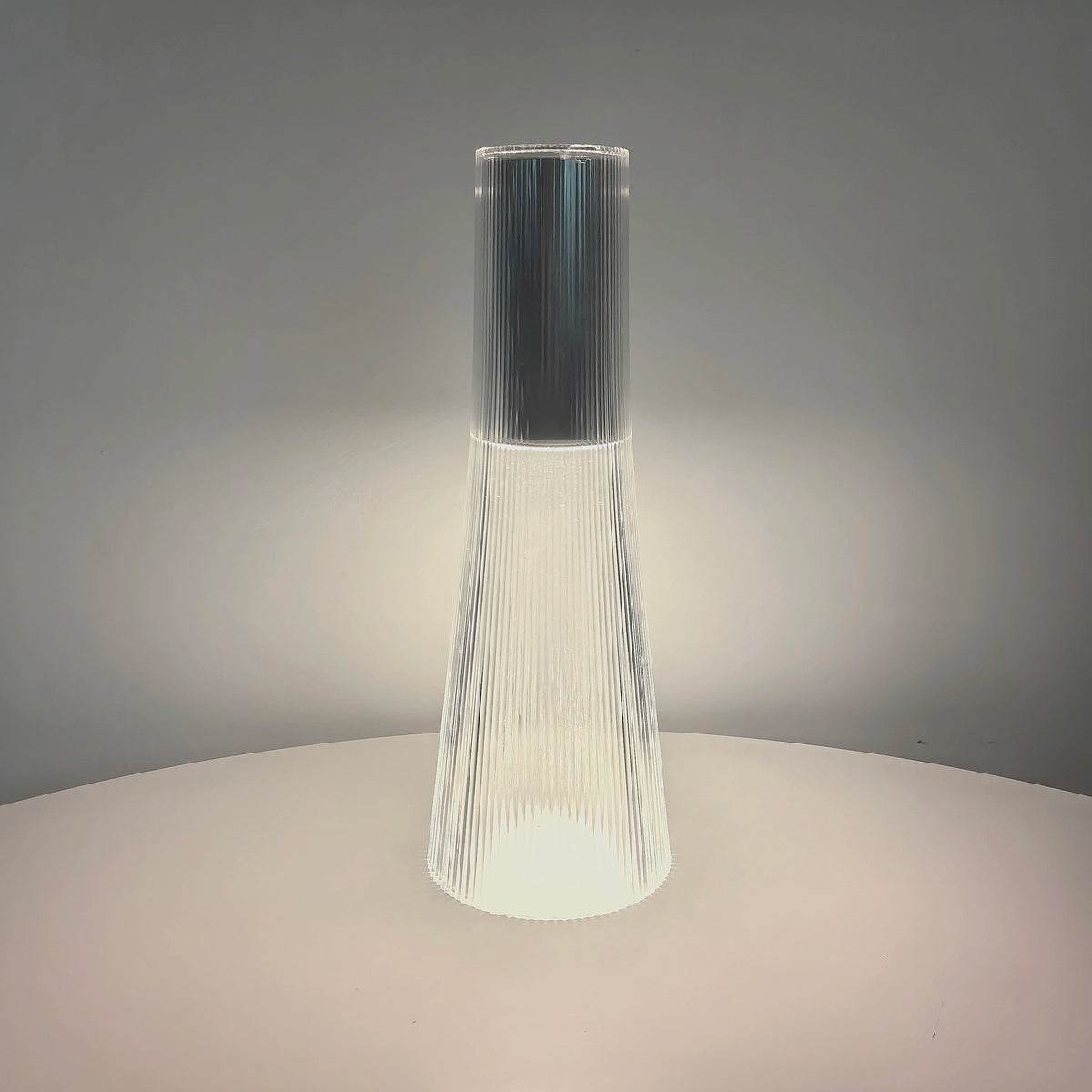 lampe table rechargeable led transparent moderne rayures verticales interrupteur tactile 249 2000 lumens chambre
