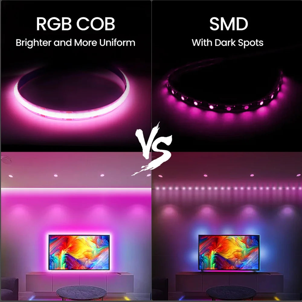 Ruban led flexible rgb haute luminosité 840 leds 24v adhésif moderne decoration maison