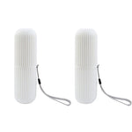 boîte brosse dents gris rose blanc rayures verticales moderne minimaliste respectueux environnement cordelette voyage