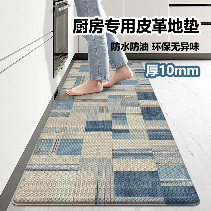 tapis sol cuisine antidérapant absorbant huile durable motifs végétaux moderne vert bleuextérieur salon