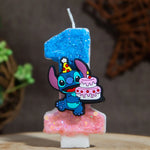bougies numériques chiffres animées bleu rose blanches scintillantes personnages fêtes gâteaux anniversaire