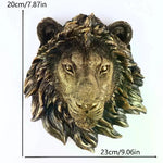 décoration murale masque lion doré noir résine réaliste sculptural fixations chambre maison