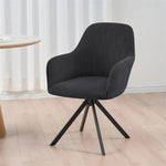 housse chaise gris rayures moderne élastique poignées salle manger mariage banquette cuisine