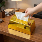 boîte mouchoirs or brillant moderne imprimé fine gold 9999 net 1000g