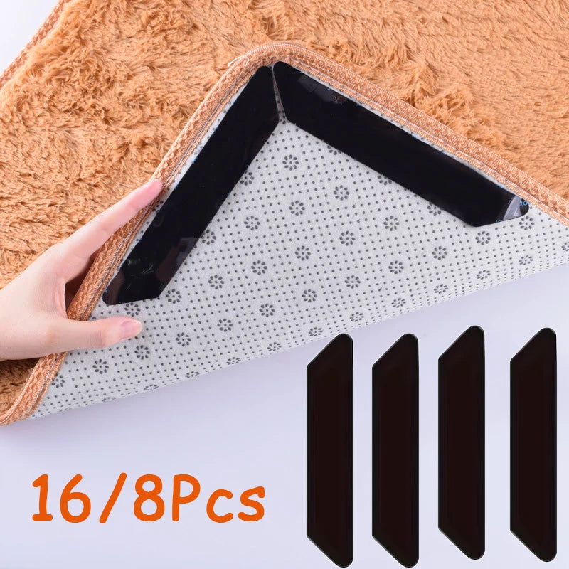 anti dérapage tapis adhésif réutilisable 16 pièces beige noir moderne utilitaire