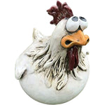 statuette poule blanche résine ornement décoration jardin rustique humoristiqueextérieur blanc orange marron