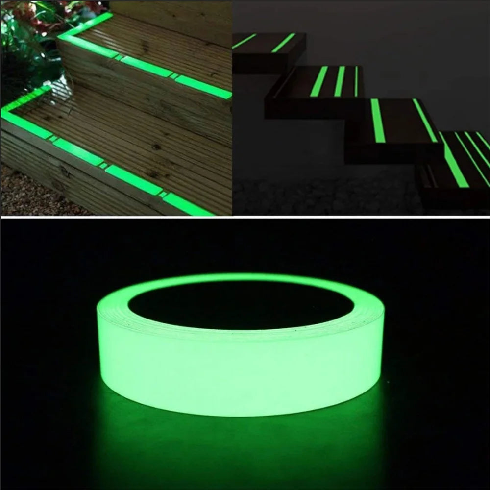 ruban luminescent vert adhésif moderne sécurité décoration nuit autoadhésif 10mm 15mm 20mm 30mm 40mm