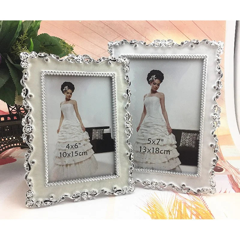 cadre photo mariage résine or argent classique décoratif transparent fixationsarrière 10x15cm 13x18cm