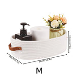 panier tressé bohème multifonctionnel poignées rangement jouets articles divers beige blanc marronclair