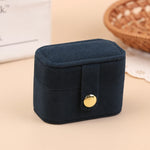boîtes bijoux velours rose bleu noir rouge classiques boutons pression anneaux portables voyage