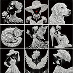 tableau décoratif brillantes motifs papillon art détaillé personnage dessins animés 25cm 25cm