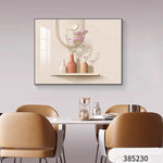 tableau mural moderne minimaliste beige blanc doré motifs géométriques simple texture bois respectueux environnement