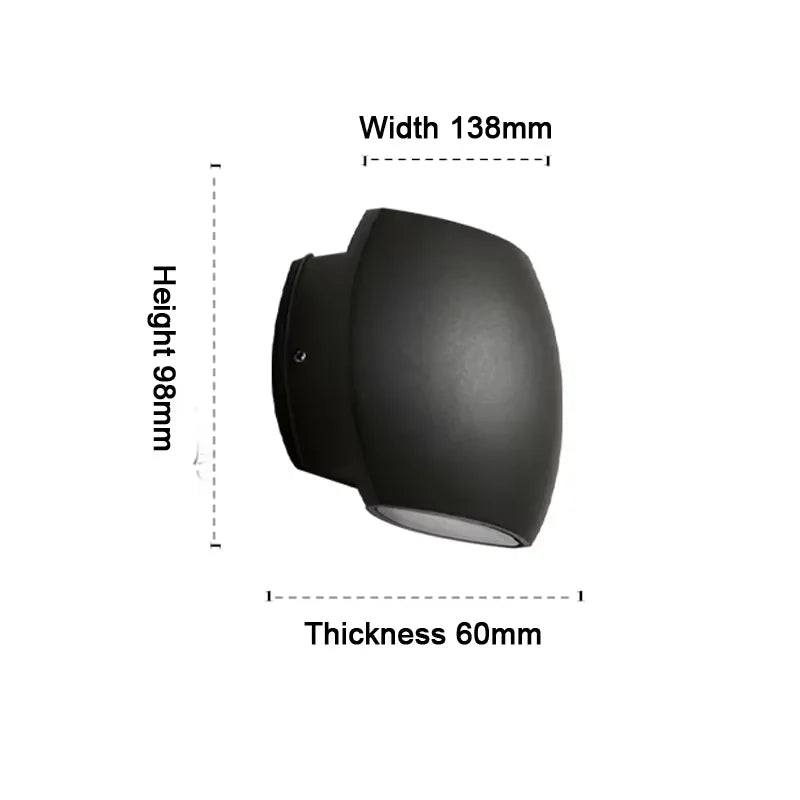 applique murale moderne lampe led étanche noir mat extérieure balcon jardin porte cour