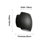 applique murale moderne lampe led étanche noir mat extérieure balcon jardin porte cour