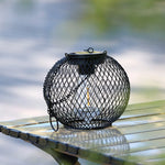 lampe solaire noire moderne chaîne maille métallique rustique extérieure