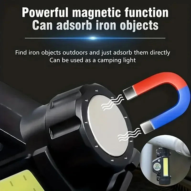 lampe frontale led pêche camping rechargeable aimant détachable modes éclairage bandana réglable