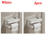 porte serviettes moderne porte papier toilette étagère rangement aluminium gris salle bain adhésif minimaliste