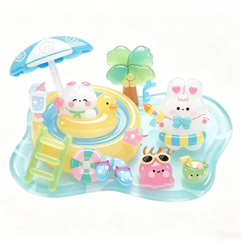 stickers cartoon animaux mignons cupcakes ballons parapluies kawaii enfantin multicouleurs minidécors papier