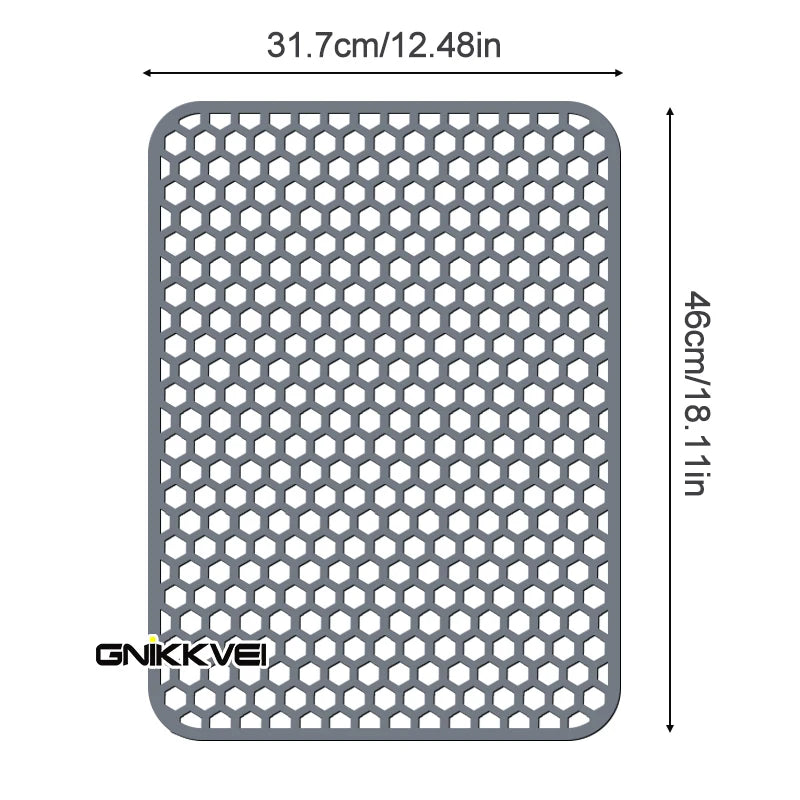 tapis cuisine silicone hexagones moderne noir résistant chaleur antidérapant respectueux environnement