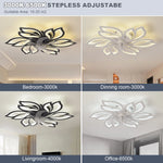 lampe led moderne télécommande feuilles stylisées blanc noir réglable