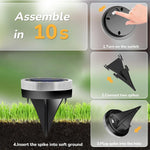 lampe solaire led diodes ip65 étanche acier inoxydable spikes moderne jardin extérieur
