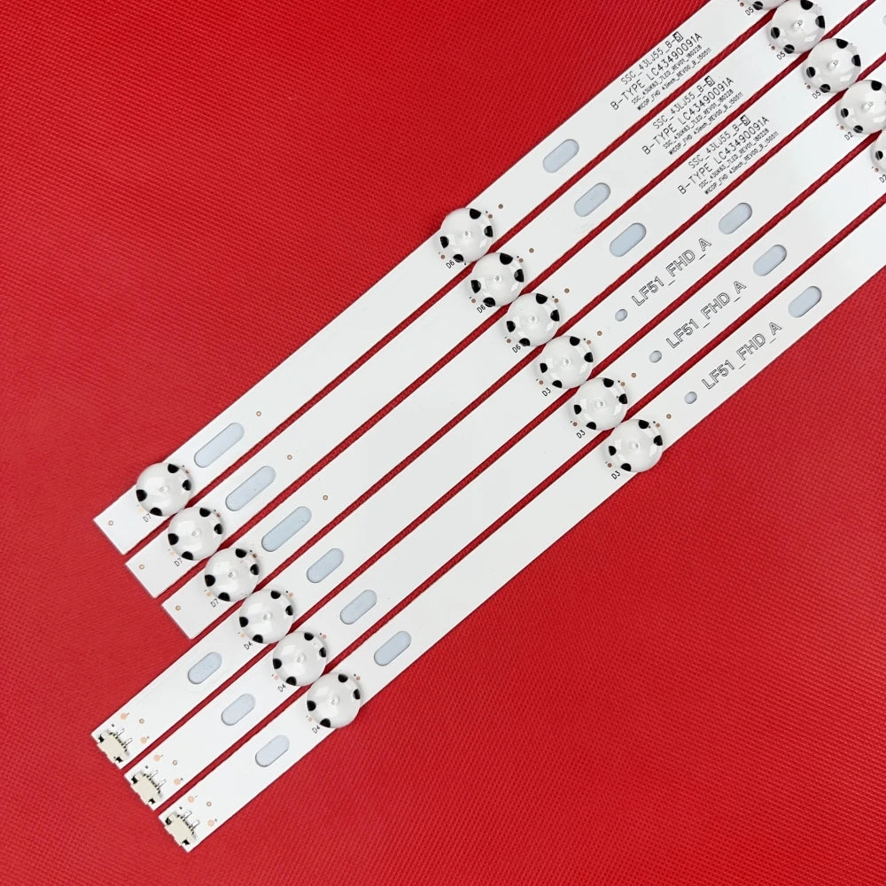 bandes rétroéclairage led blanc bleu modernes clips fixation téléviseur 43 pouces points noirs 110
