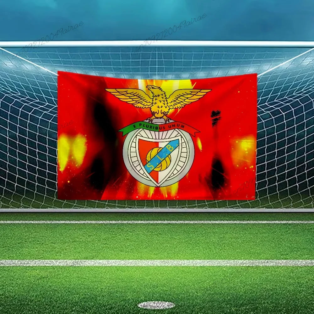 drapeau sport lisboa benfica rouge aigle doré classique intérieur décoration chambre polyester tissage rectangle