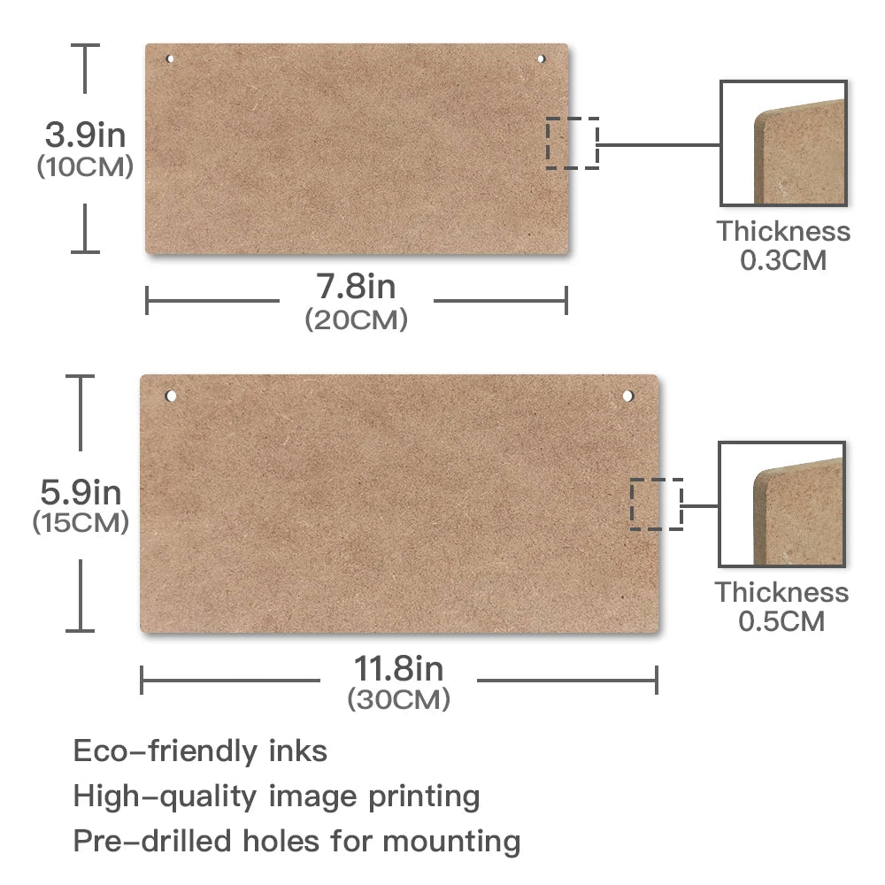 panneaux decoratifs bois rustiques rectangle noir blanc pré perçus vintage textes imprimés