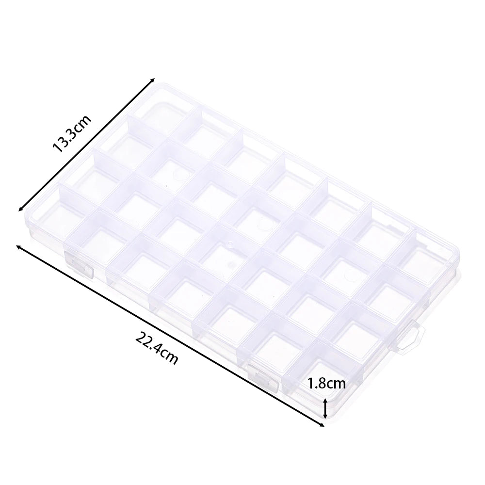 boîtes rangement transparentes 10 15 24 28 grilles clips modernes bijoux bricolage affichage storage