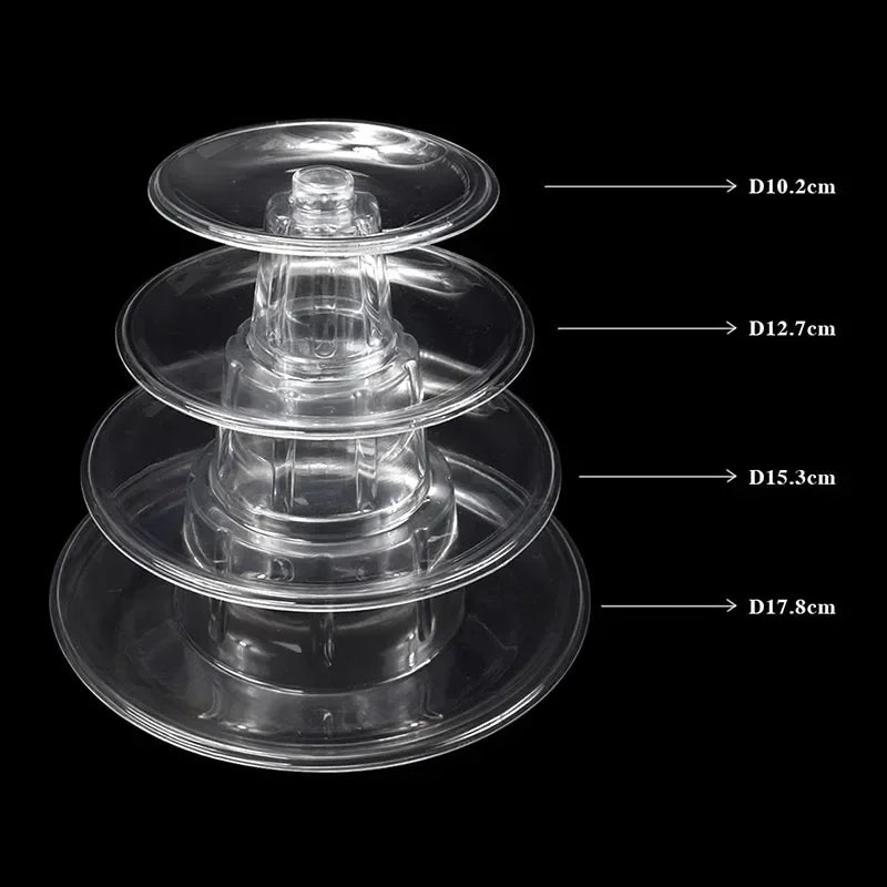 support macarons transparent moderne stand pâtisserie décoration mariage anniversaire cake display stand assembler adhésif