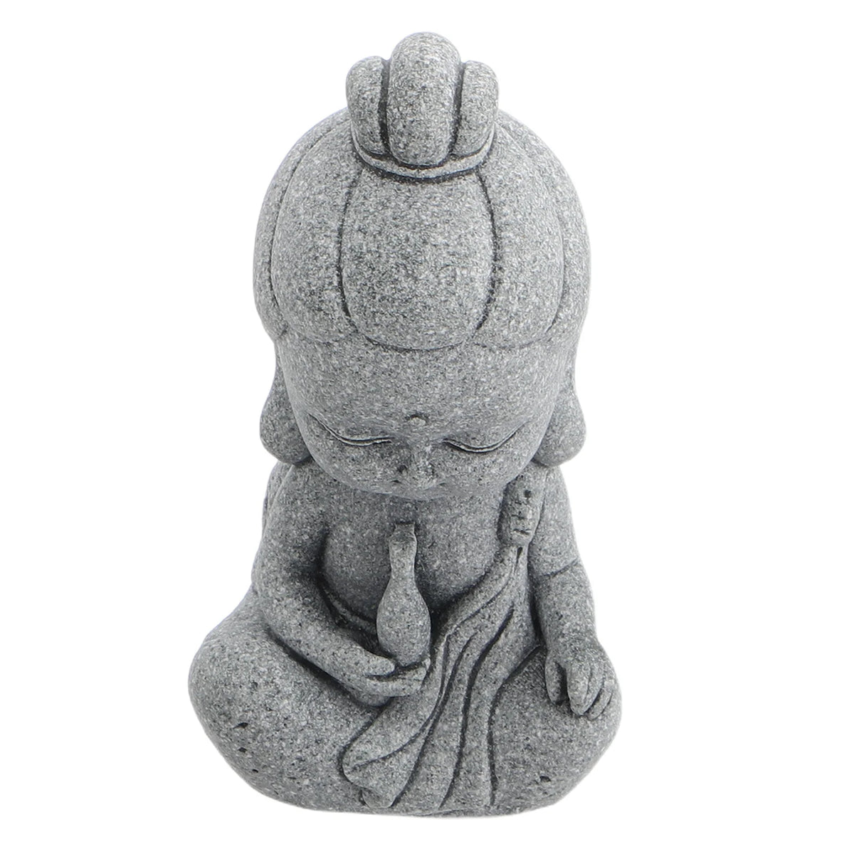 statue miniature bouddha gris clair zen décoration intérieure petite sculpture maison jardin figurine ornement