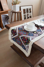 tableau multicolore ethnique motif géométrique polyester coton carrés losanges décoration maison