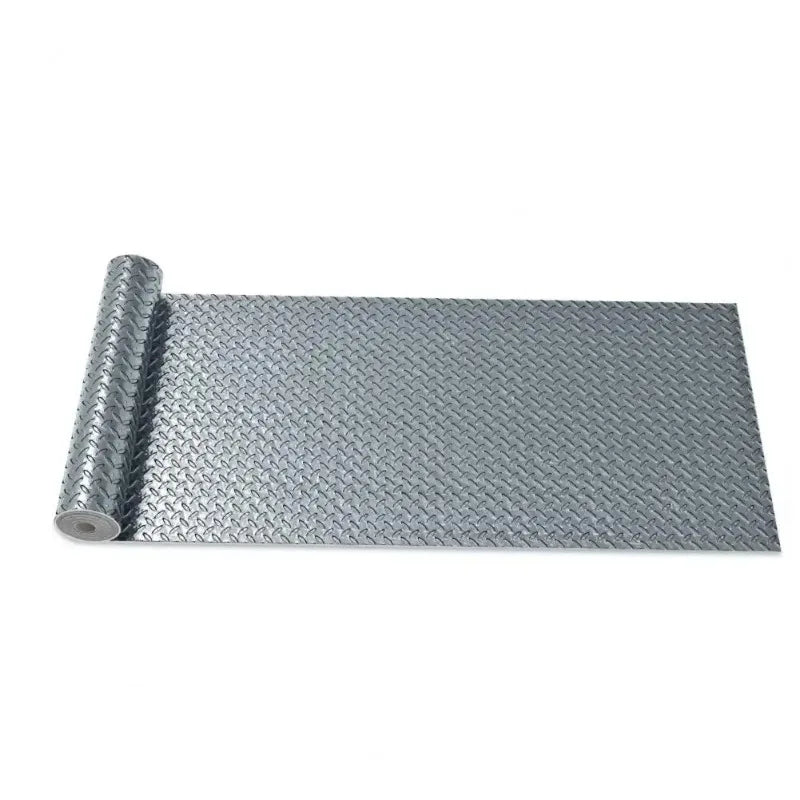 tapis sol pvc antidérapant texture diamantée gris moderne résistant corrosion salle sport parking voiture