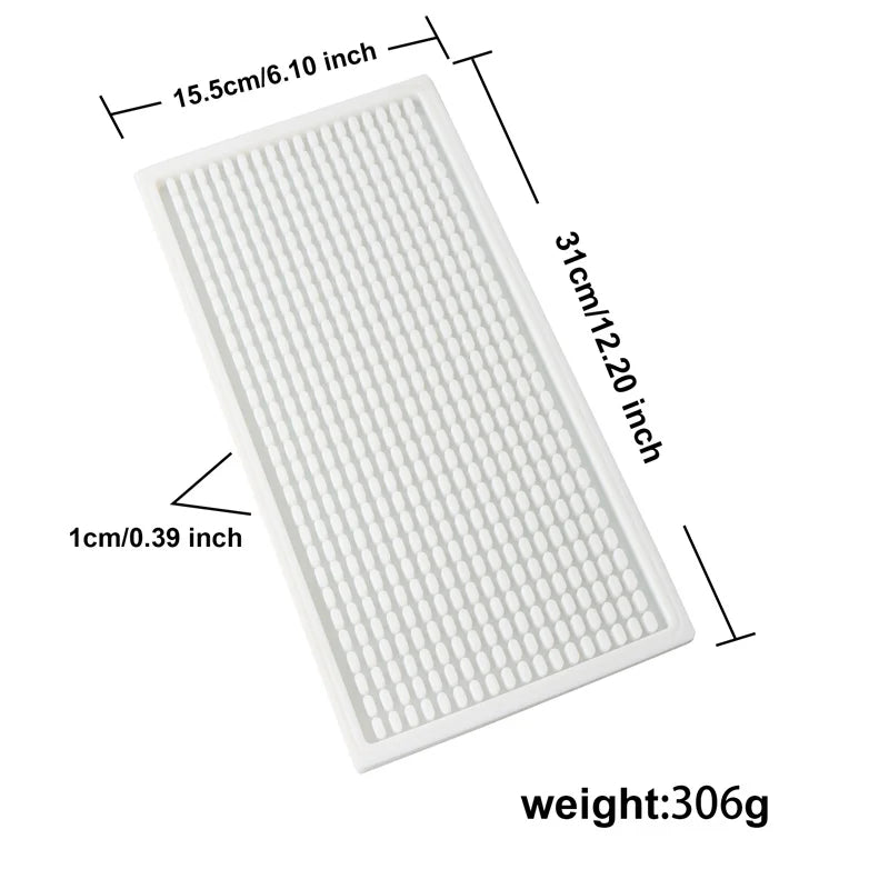 tapis bar moderne silicone bleu gris noir blanc texture points 15.5cm 31cm résistant déversement
