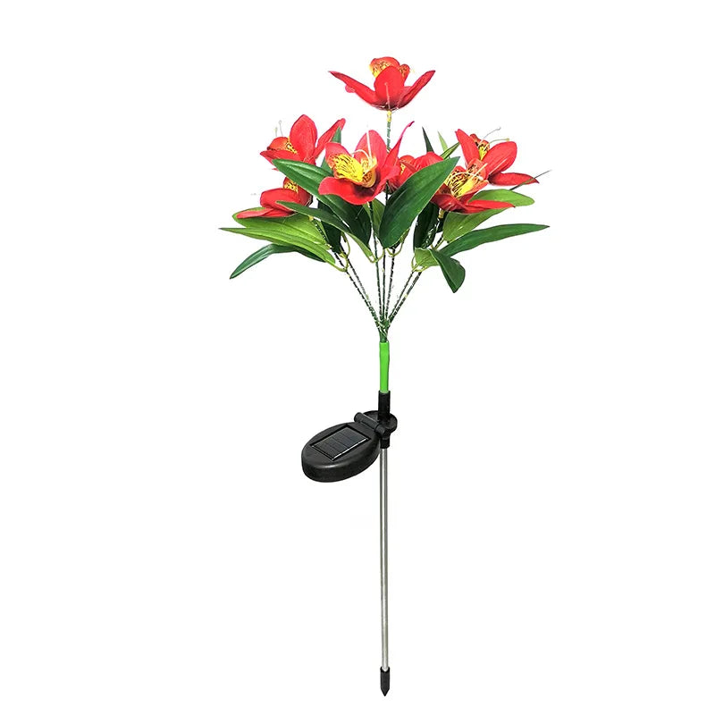 bouquet lumineux solaire violet rose rouge blanc jaune moderne fleurs artificielles feuilles vertesétalement