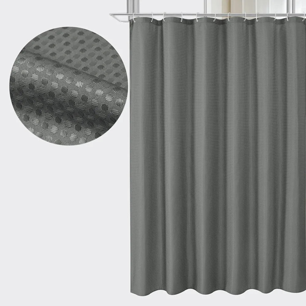 rideau douche vert olive points dorés moderne imperméable polyester anneaux salle bain