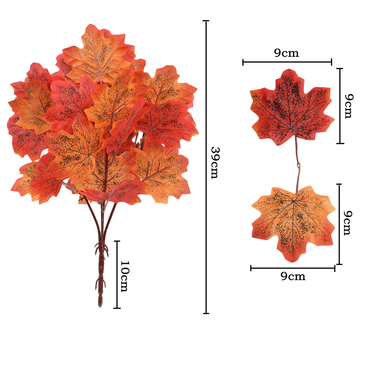 feuilles artificielles automnales bouquet naturel extérieur accrochable jaune orange rouge marron veines naturelles decoration