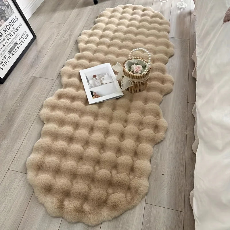 tapis blanc moderne peluche douce imitation fourrure salon chambre décoration maison