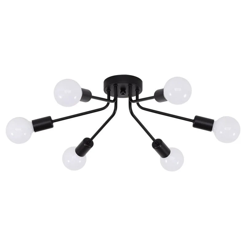 plafonnier industriel moderne fer noir doré luminaire salon salle manger led opaque