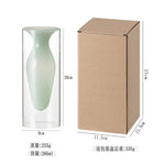 vase transparent goutte forme table arrangement floral rouge jaune vert pâle decoration intérieur