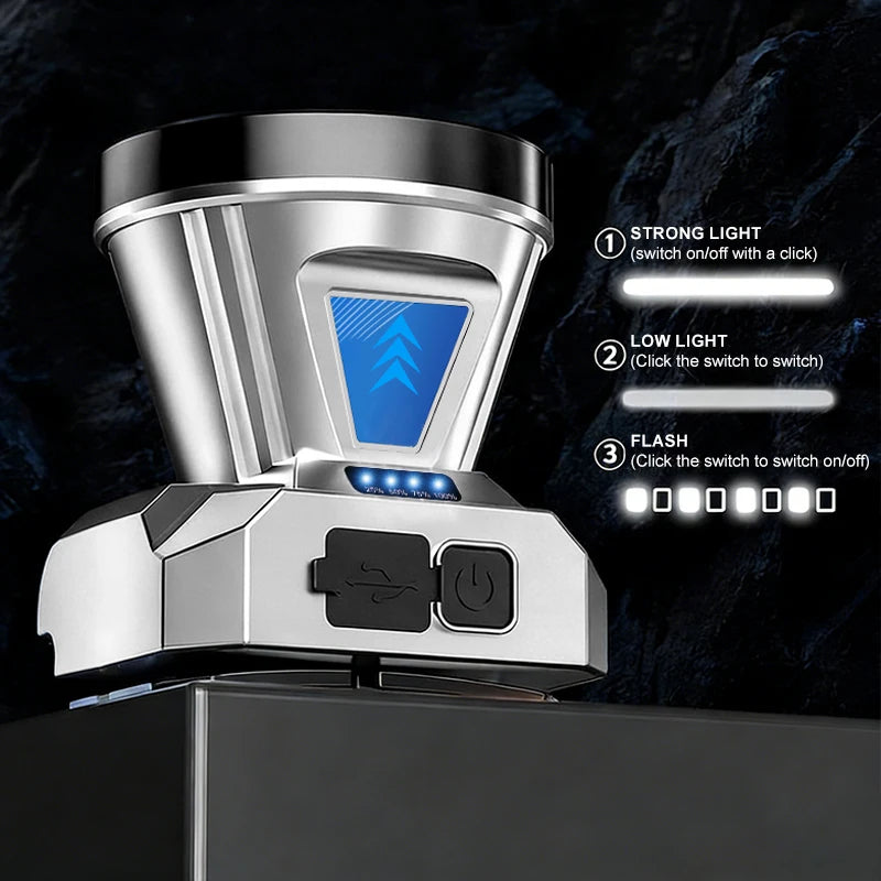 laser gun argent noir led moderne rechargeable display panel usb port