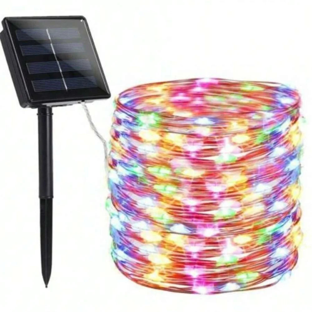 guirlande lumineuse solaire 50 led 100 led 200 led 300 led blanc bleu multicolore