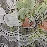 rideau blanc floral fruits papillons ajouré translucide cuisine pastorale polyester